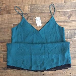 Teal Strap Dress with Bottom Lace Lining + TAGS